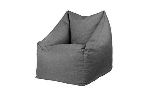 chilly pilley Sitzsack Sitzkissen Bodenkissen Sessel Gartenkissen mit Rückenlehne Sitz (Grau) von chilly pilley