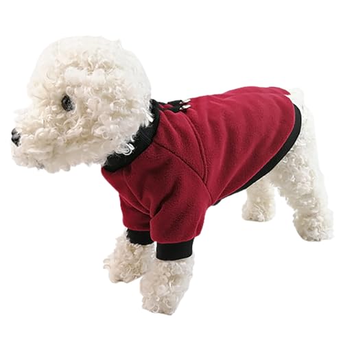 Herbst- und Winter-Shaker-Fleece-Haustierkleidung, warme Hundekleidung, kann aufgehängt Werden, Traktionsausrüstung für Outdoor-Aktivitäten von Haustieren Hundemantel Für Mini Chihuahua (Wine, L) von chiphop