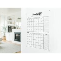 2-Monatskalender | Acryl Trocken Abwischbarer Kalender Trocken Wandkalender #3827 von circleandsquaredecor