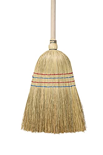 cleanling 128010 Reisstrohbesen, Gross, Länge 146cm, Breite 30cm, Strohbesen Natur, extra voll (Reisstroh - 4 Naht, 146x30x7,5cm; 3 Stück) von cleanling