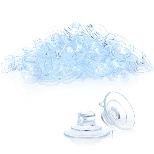 com-four® 120x Saugnapfhalter mit Kabel-Schlitz, transparent für Lichterkette und Fenster-Dekoration für Weihnachten, Ostern, Silvester - Saugnapfhalter Ø 30 mm (120 Stück - transparent) von com-four