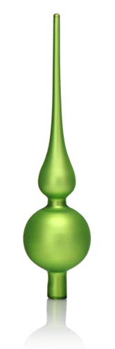 com-four® Weihnachtsbaumspitze matt - Christbaumspitze aus echtem Glas für Weihnachten - Tannenbaumspitze für den Christbaum, 28 cm von com-four