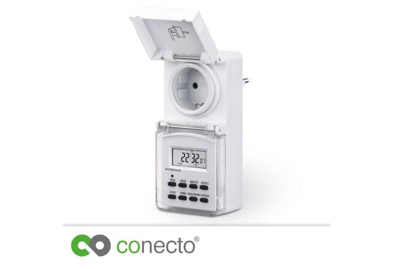 conecto Zeitschaltuhr conecto Digitale Zeitschaltuhr, IP44, 3600 Watt, weiß von conecto