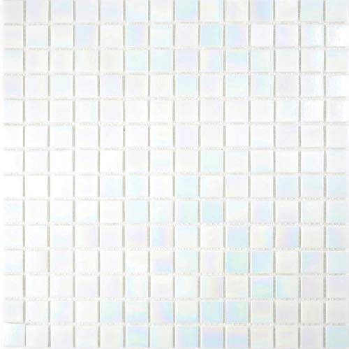 Glas Mosaik iridium weiß Wand Dusche Fliesenspiegel Mosaikfliese Mosaikmatte Mosaikplatte von conwire