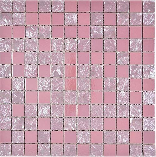 Mosaikfliese Keramik pink rose rosa Steinoptik Fliese Wandverkleidung Wandfliese Küchenfliese Thekenverkleidung Badewannenverkleidung WC Badfliese von conwire