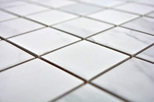 Mosaikfliese Quadrat weiß und carrara Keramikfliese 1 Matte von conwire