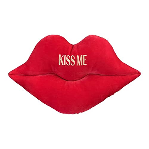 coz-e-Living Deep Pink Red Velours Emoji Lippen Form Kissen, Pop Up Weiches Plüsch Kissen, Lustiges Geburtstagsgeschenk, Valentinstag Dekoration, Freund, Freundin, Sie oder Ihn von coz-e-reader