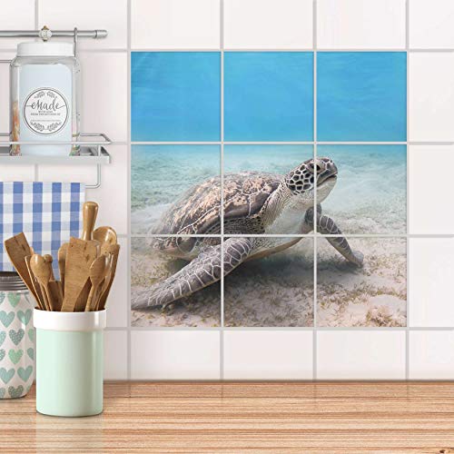 Fliesensticker für Bad und Küche I Fliesen-Aufkleber Folie wiederablösbar I Fliesen verschönern - Fliesendekor für Bad- und Küchenfliesen I Design: Green Sea Turtle Fliesensticker für Bad und Küche I Fliesen-Aufkleber Folie wiederablösbar I Fliesen verschönern - Fliesendekor für Bad- und Küchenfliesen I Design: Green Sea Turtle von creatisto