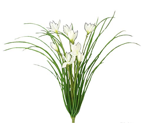 creativ home Kunstpflanze Gras - WILDKROKUSBUSCH mit 9 Krokus - Blüten. Ca 43 cm. In WEISS-40 von creativ home