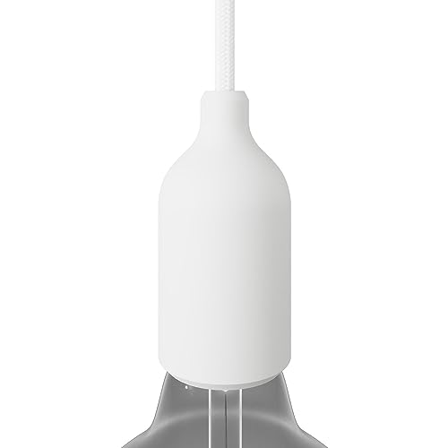 creative cables - Kit E27 Lampenfassung aus Silikon mit verdeckter Zugentlastung - Weiß von creative cables