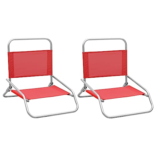 csderty Dieser Artikel - Faltbare Strandstühle 2 Stück, roter Stoff. Schöner Stoff von csderty