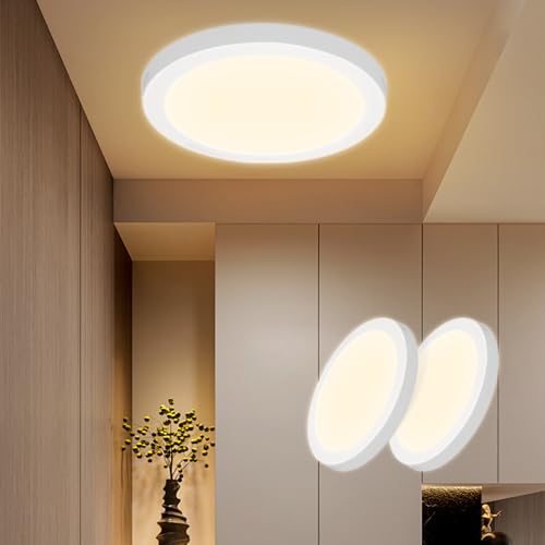 cupgow LED Deckenlampe Flach 18W Badezimmer - 2ER Deckenleuchte Warmweiß Rund 3000K IP44 Innen Flurlampe Ø23cm Modern für Schlafzimmer Küche Flur Balkon Esszimmer cupgow LED Deckenlampe Flach 18W Badezimmer - 2ER Deckenleuchte Warmweiß Rund 3000K IP44 Innen Flurlampe Ø23cm Modern für Schlafzimmer Küche Flur Balkon Esszimmer von cupgow