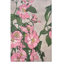 Rosa Prairie Rosen Druck Area Rug, 2x3 Vintage Illustration Dekorativer Teppich, 24x36 Cottagecore Blumen Rug von curatedbotanicals