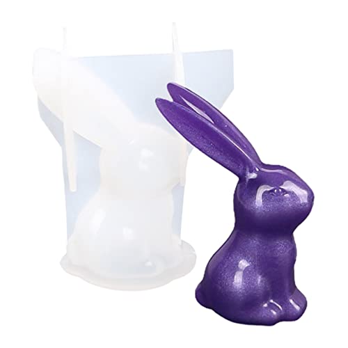 cypreason Hasenformen aus Silikon,Kaninchenformen aus Silikon für die Kerzenherstellung - DIY Big Ear Rabbit Mold zur Herstellung von Kerzenständer-Epoxy-Formen Kerzenherstellungsformen Home Table von cypreason