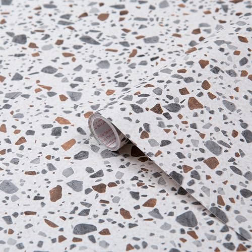 d-c-fix Klebefolie Stein-Optik Terrazzo selbstklebende Folie wasserdicht realistische Deko für Möbel, Tisch, Schrank, Tür, Küchenfronten Möbelfolie Dekofolie Tapete 45 cm x 2 m von d-c-fix