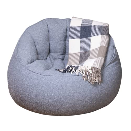 daazoo Elephant Living - Bouclé Sessel in Grau - Flauschiger Premium Sitzsack mit Lehne - Hochwertige Verarbeitung mit luxuriösem Bouclé-Stoff - Ja, er ist so bequem wie er aussieht ! von daazoo