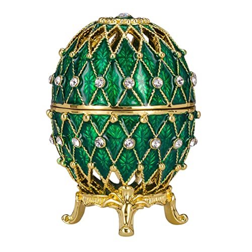 Fabergé-Stil geschnitzt Ei/Schmuckkästchen mit Gitter 7,5 cm grün Fabergé-Stil geschnitzt Ei/Schmuckkästchen mit Gitter 7,5 cm grün von danila-souvenirs