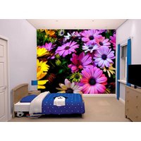 Daisy Flower Garden Tapete Schlafzimmer Bild Wandbild Foto Home Room Dekoration Wandbedeckung, Wanddekoration von decalsst