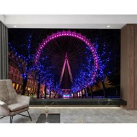 Nacht London Eye Sky Licht Stadt Home Wallpaper Wandbild Foto Zimmer Dekoration Wandbedeckung, Wanddekoration von decalsst