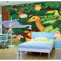 Tiere Dschungel Tapete Wandbild Foto Schlafzimmer Kinderzimmer Kinderzimmer Deko Wandbedeckung, Wanddekoration von decalsst