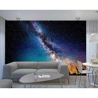 Weltraum Galaxie Sterne Planeten Nachthimmel Tapete Wandbild Foto Kinder Schlafzimmer Deko Wandbedeckung, Wanddekoration von decalsst