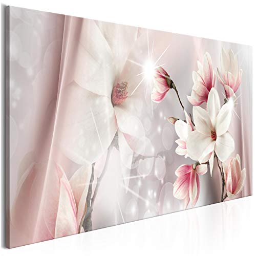 decomonkey Bilder Blumen Magnolien 150x50 cm 1 Teilig Leinwandbilder Bild auf Leinwand Wandbild Kunstdruck Wanddeko Wand Wohnzimmer Wanddekoration Deko Orchidee Rosa Natur von decomonkey