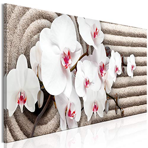 decomonkey Bilder Blumen Orchidee 135x45 cm 1 Teilig Leinwandbilder Bild auf Leinwand Vlies Wandbild Kunstdruck Wanddeko Wand Wohnzimmer Wanddekoration Deko Blumen Orchidee von decomonkey