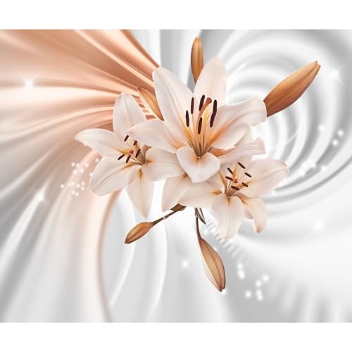 decomonkey Fototapete Blumen Lilien 250x175 cm XL Tapete Wandbild Wandbild Bild Fototapeten Tapeten Wandtapete Wandtapete 3d Effekt Abstrakt orange von decomonkey