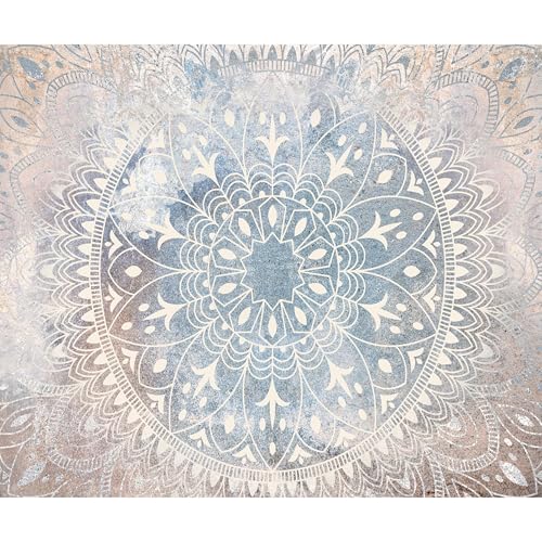 decomonkey Fototapete Mandala Beige Blau 450x315 cm XXL Design Tapete Fototapeten Tapeten Wandtapete moderne Wand Schlafzimmer Wohnzimmer Büro Flur Orientalisch Zen Abstrakt von decomonkey