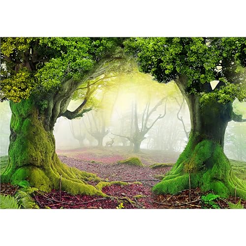 decomonkey Fototapete Wald Landschaft 450x315 cm XL Tapete Wandbild Bild Fototapeten Tapeten Wandtapete Natur von decomonkey