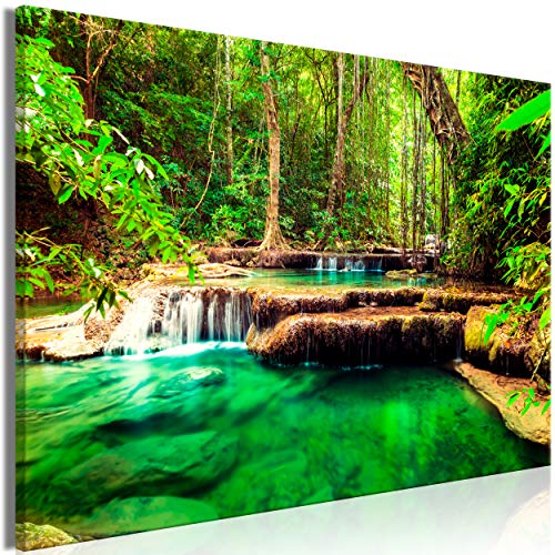 decomonkey | Mega XXXL Bilder Wasserfall | Wandbild Leinwand 165x110 cm Selbstmontage DIY Einteiliger XXL Kunstdruck zum aufhängen | Wald Natur Landschaft von decomonkey