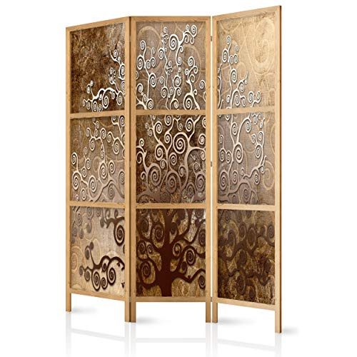 decomonkey Paravent Raumteiler Innen Ornament 135x171 cm 3 Teilig Room Divider Wall Raumteiler Stehend Trennwand Sichtschutz Spanische Wand Sichtschutzwand Wohnzimmer Holz Spa Zen Orient Japan von decomonkey