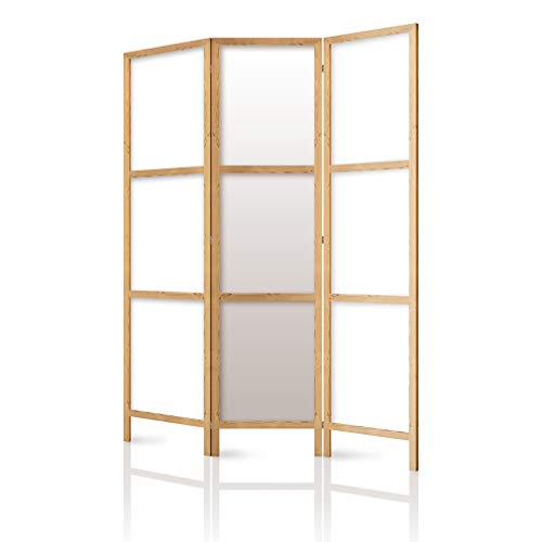 decomonkey Paravent Raumteiler Innen Weiß Orient 135x171 cm 3 Teilig Room Divider Wall Raumteiler Stehend Trennwand Sichtschutz Spanische Wand Sichtschutzwand Wohnzimmer Holz Japan Spa Zen von decomonkey