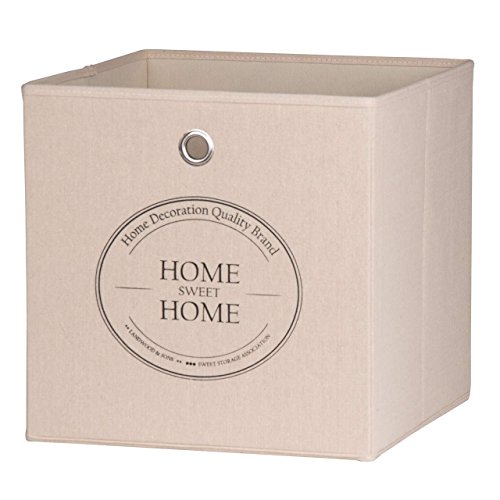 DEINE TANTE EMMA 001948 Alfa Home Sweet Home beige Faltbox Faltkorb Korb Regalkorb Einschubkor. von DEINE TANTE EMMA