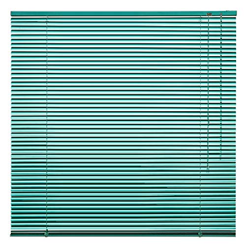 Alu Jalousie Aluminium Jalousette Klemmfix ohne Bohren Tür Fenster Rollo Lamellen Vorhang 10 Farben Breite 50 cm bis 240 cm Länge 130 cm 160 cm 220 cm Metall Klemmträger (50 x 160 cm Grün) von deko-raumshop