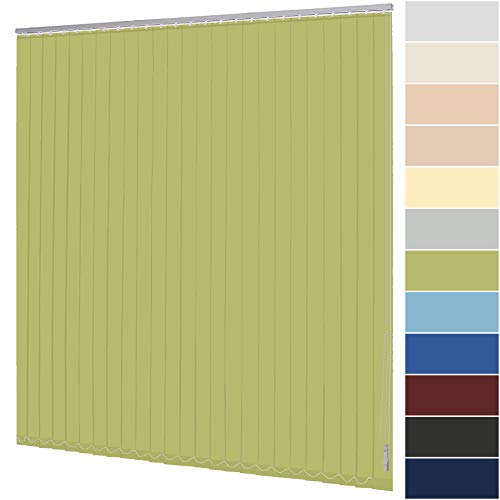 Lamellenvorhang nach Maß Vertikaljalousie 127 mm für Tür und Fenster viele Farben Maßanfertigung Jalousie Lamellen Rollo Wand- und Deckenmontage (Breite 100,1-120 cm x Höhe 220,1-240 cm, Grün) von deko-raumshop