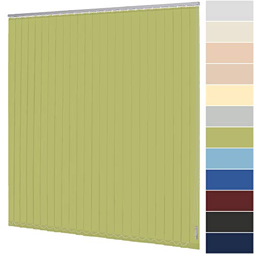 Lamellenvorhang nach Maß Vertikaljalousie 127 mm für Tür und Fenster viele Farben Maßanfertigung Jalousie Lamellen Rollo Wand- und Deckenmontage (Breite 140,1-160 cm x Höhe 160,1-180 cm, Grün) von deko-raumshop