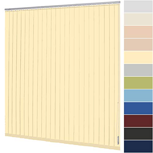 Lamellenvorhang nach Maß Vertikaljalousie 127 mm für Tür und Fenster viele Farben Maßanfertigung Jalousie Lamellen Rollo Wand- und Deckenmontage (Breite 240,1-250 cm x Höhe 220,1-240 cm, Gelb) von deko-raumshop