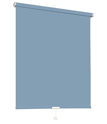 Springrollo Mittelzugrollo Schnapprollo Fenster Rollo Vorhang 16 Farben Breite 62-242 cm Höhe 160 und 230 cm Blickdicht lichtdurchlässig Sonnenschutz Sichtschutz Blendschutz (142 x 160 cm Blau) von deko-raumshop