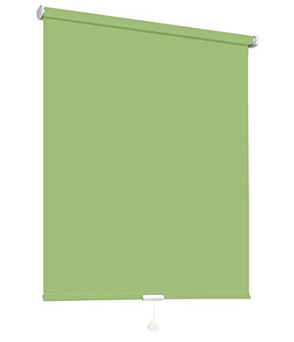 Springrollo Mittelzugrollo Schnapprollo Fenster Rollo Vorhang 16 Farben Breite 62-242 cm Höhe 160 und 230 cm Blickdicht lichtdurchlässig Sonnenschutz Sichtschutz Blendschutz (152 x 160 cm Grün) von deko-raumshop