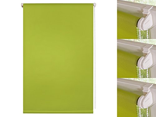 deko-raumshop Klemmfix Rollo Kettenzugrollo Seitenzugrollo Fenster Rollo Stoff lichtdurchlässig Blickdicht halbtransparent Montage ohne Bohren Klemmrollo Vorhang (Größe 75 x 150 cm, Farbe Grün) von deko-raumshop