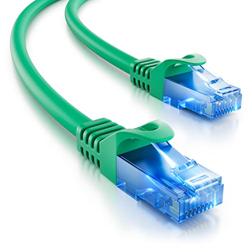 deleyCON 0,25m CAT.6 Ethernet Gigabit Lan Netzwerkkabel RJ45 CAT6 Kabel Patchkabel Kompatibel zu CAT.5 CAT.5e CAT.6a Cat.7 - Grün von deleyCON