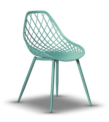 designimpex Design Lugo Esszimmerstuhl Gartenstuhl Outdoor Stuhl Stühle Terasse, Farbe:Türkis von designimpex