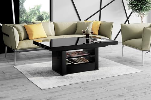 Design Couchtisch Tisch HLM-111 Schwarz Hochglanz Schublade höhenverstellbar ausziehbar Design Couchtisch Tisch HLM-111 Schwarz Hochglanz Schublade höhenverstellbar ausziehbar von designimpex