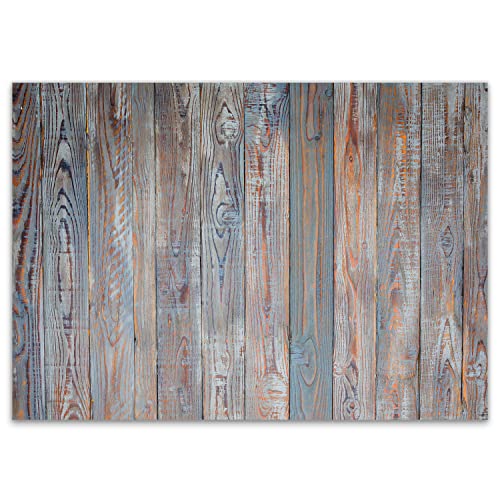 100 Tischunterlagen in Shabby-chic Holz-Optik I DIN A3 eckig I Platzset aus Papier in braun blau, modern I Einweg Tischset I dv_333 von #detailverliebt