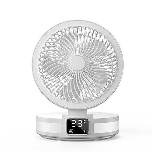 dijiusidy Mini USB Luftgebläse Intelligenter wiederaufladbarer Silent Cooler Light Multifunktionaler Zirkulationsventilator für den Haushalt 4 Gang Einstellung, Weiß von dijiusidy