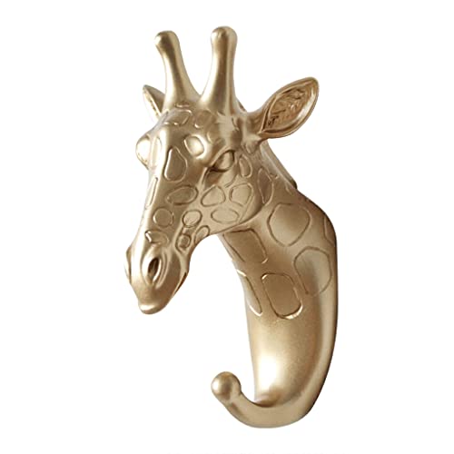 dijiusidy Tier Wandaufhänger, Haken, Dekoration, Schlüsselhalter, Kunsthandwerk, Kunstharz, Ornament, Geschenk, dekorativ für Wohnzimmer, Schlafzimmer, Korridor, Gold, Giraffe von dijiusidy