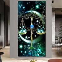 5D Fluoreszierende Waage Diamant Malerei Stickerei Kreuzstich Diy Rund Mosaik Grün Fantasy Kunst Wandsticker von dingxing