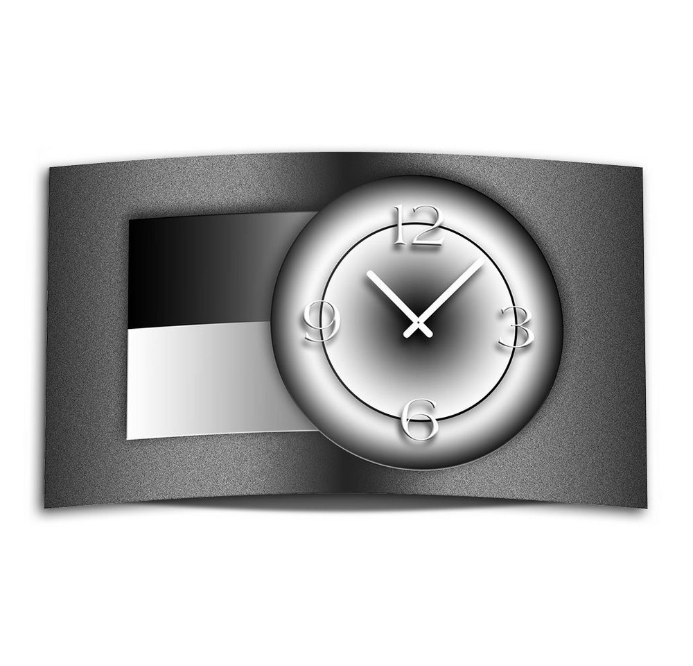 dixtime Wanduhr Digital Art Designer sw Wanduhr modernes Wanduhren Design leise kein (Einzigartige 3D-Optik aus 4mm Alu-Dibond) von dixtime