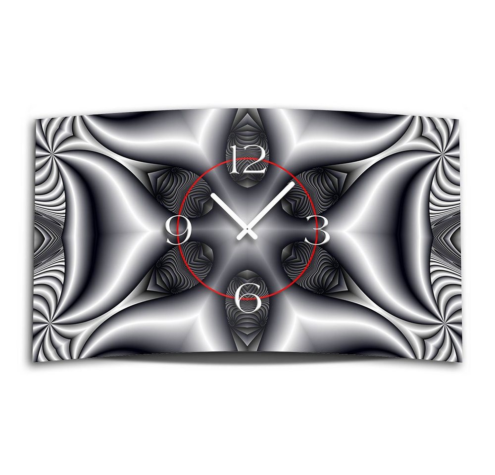 dixtime Wanduhr Digital Art sw Designer Wanduhr modernes Wanduhren Design leise kein (Einzigartige 3D-Optik aus 4mm Alu-Dibond) von dixtime